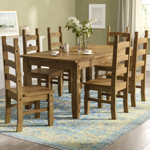 Gracie Oaks Castillon 6 Person Pine Solid Wood Dining Set Reviews Wayfair.ie
